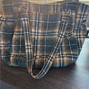 Vera Bradley Orchid Plaid Glenna Satchel Bag